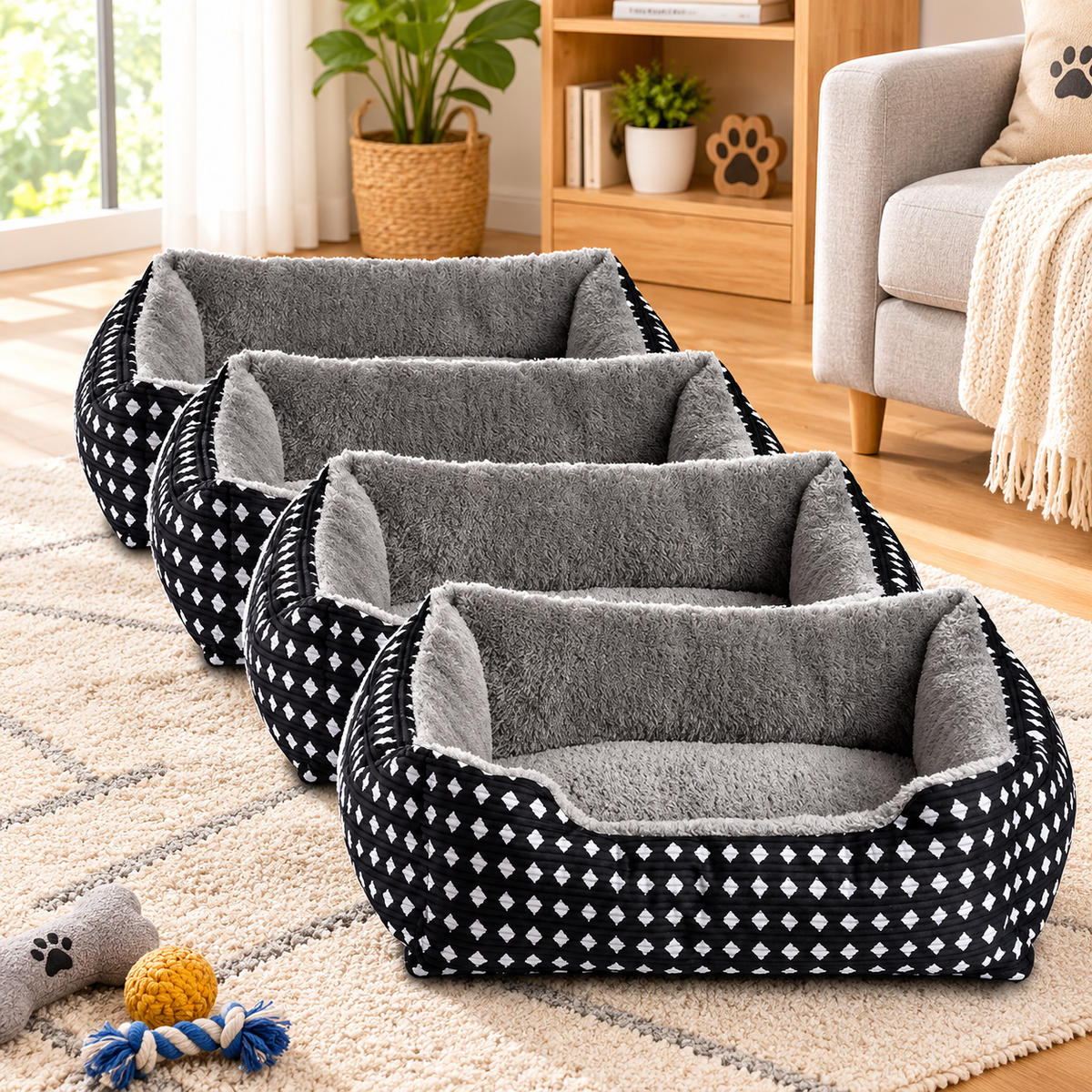 Ribbonora Cozy Cuddler Pet Bed