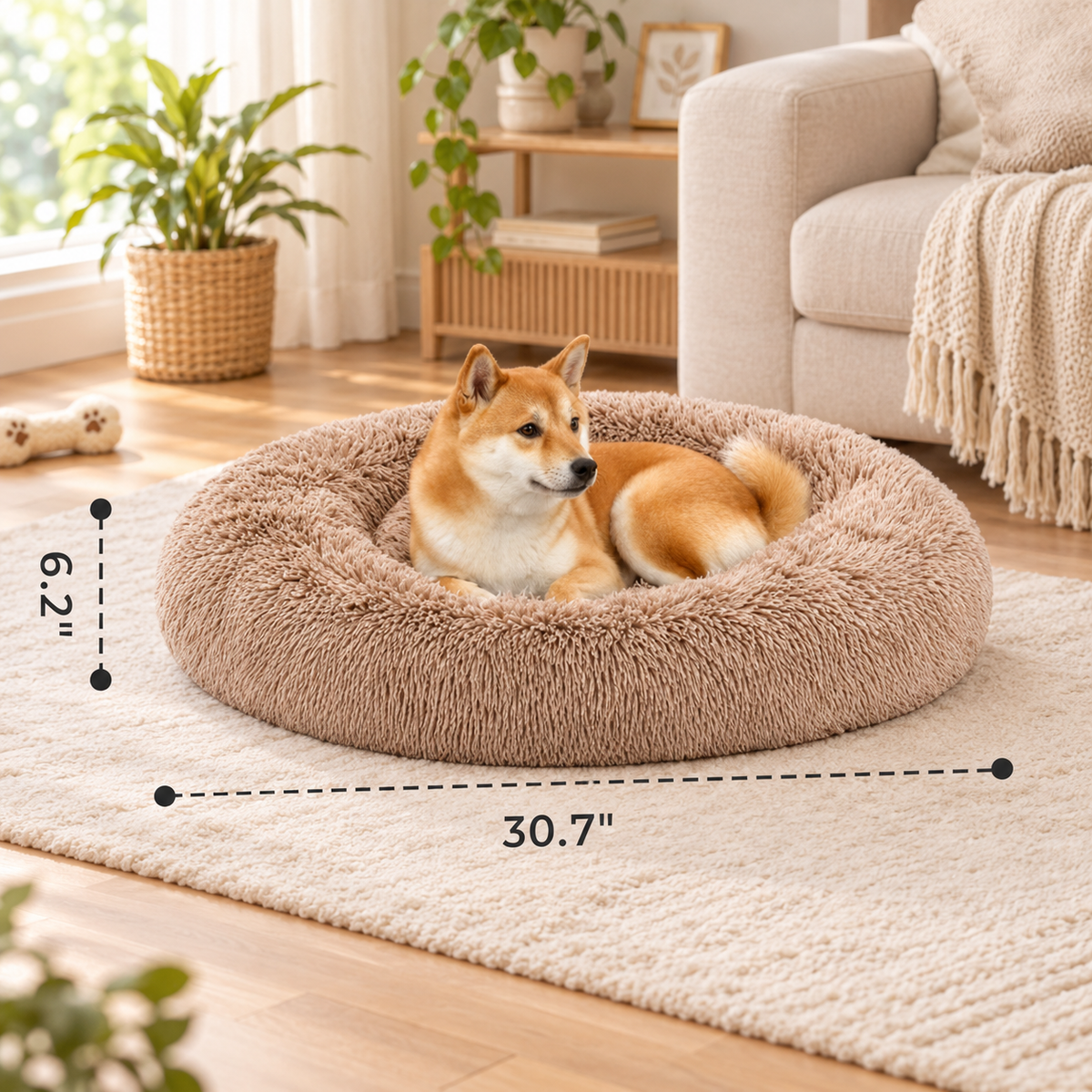 Ribbonora Calming Donut Pet Bed