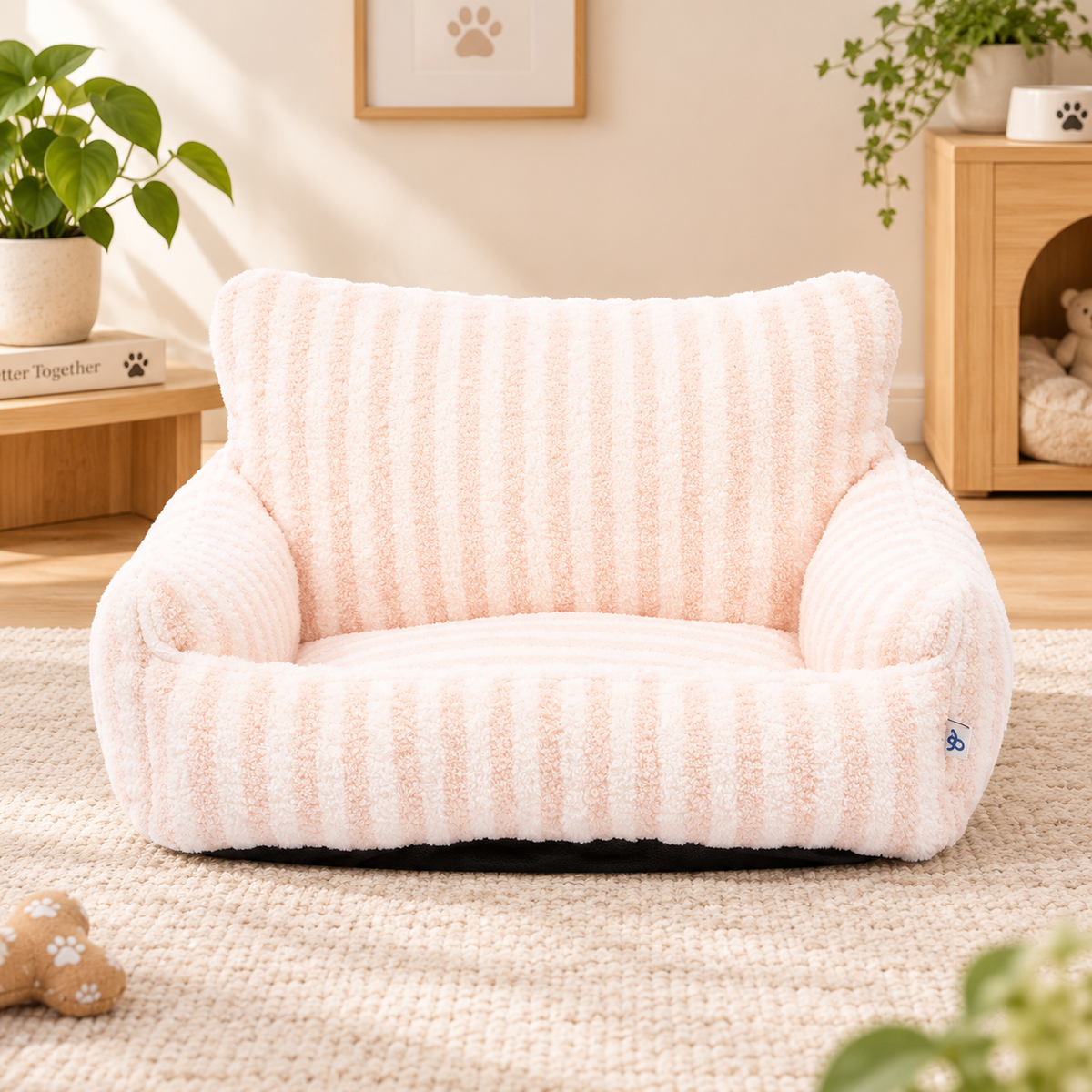 Ribbonora Sherpa Sofa Pet Bed