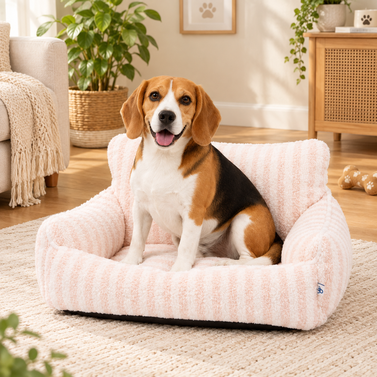 Ribbonora Sherpa Sofa Pet Bed