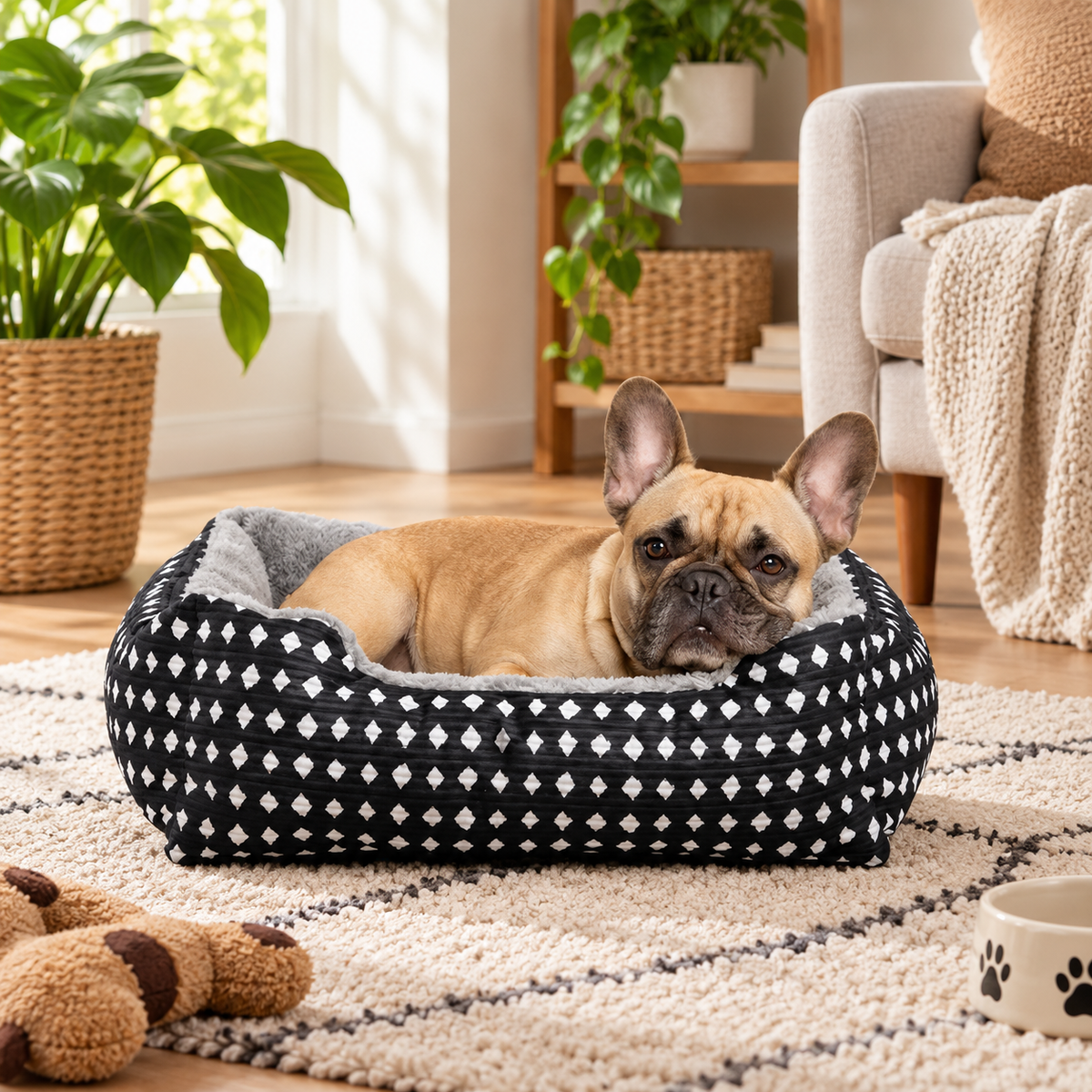 Ribbonora Cozy Cuddler Pet Bed