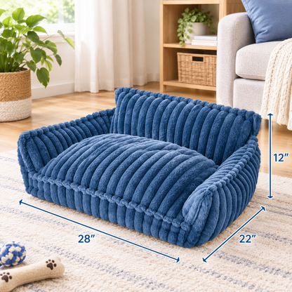 Ribbonora Plush Sofa Pet Bed