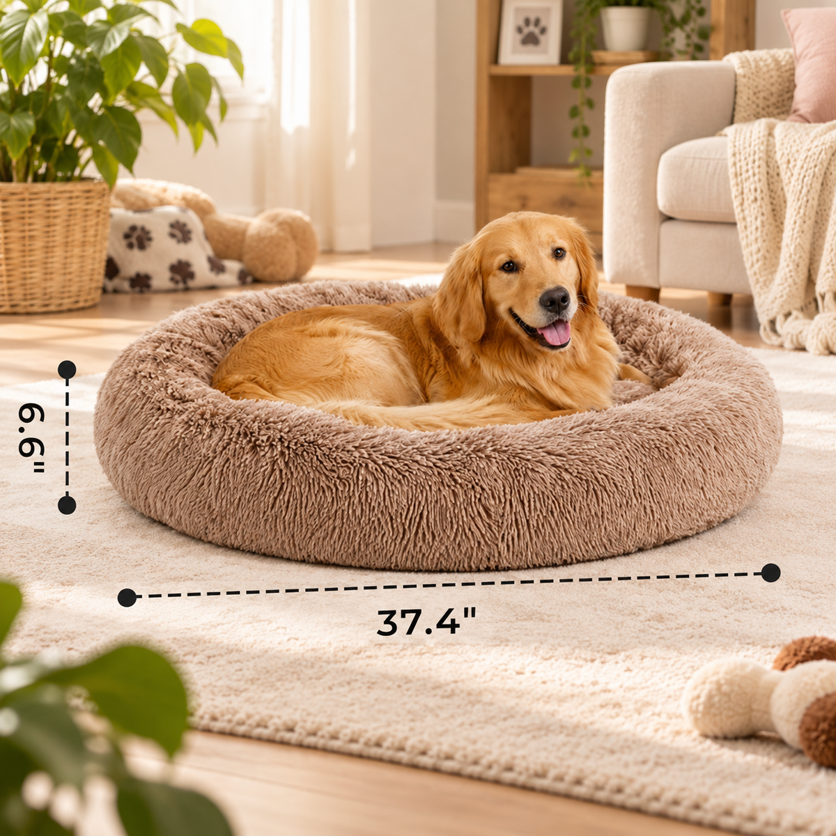 Ribbonora Calming Donut Pet Bed
