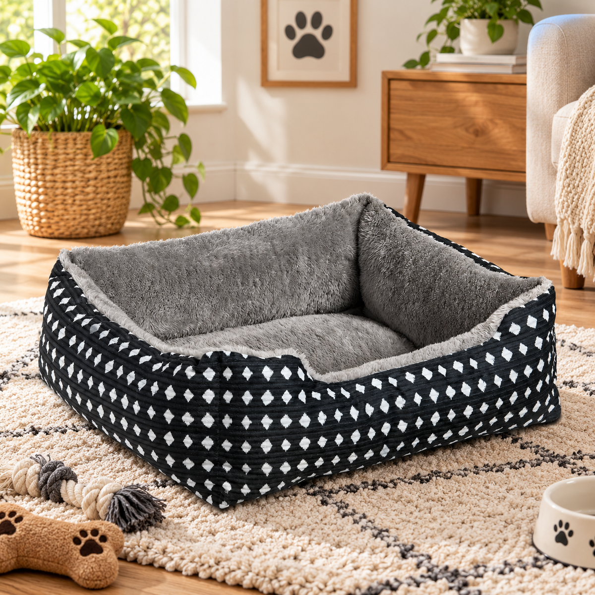 Ribbonora Cozy Cuddler Pet Bed