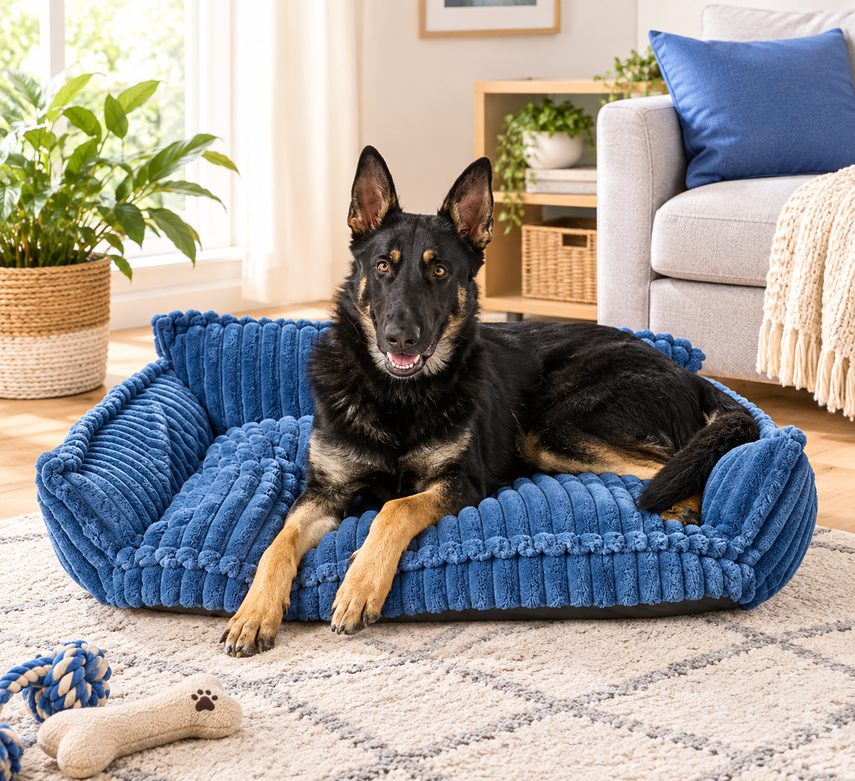 Ribbonora Plush Sofa Pet Bed