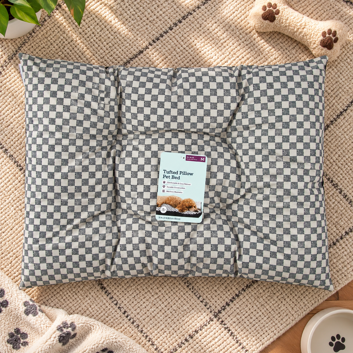 Ribbonora Tufted Pillow Pet Bed